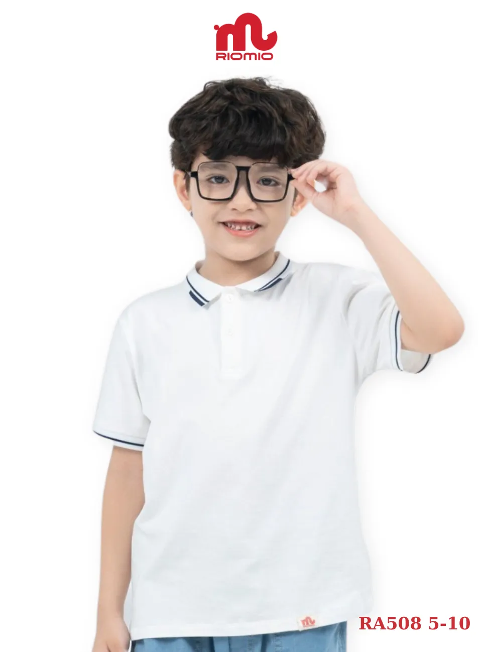 Ảnh Áo polo bé trai RIOMIO size 21-42kg, phối kẻ năng động style Hàn Quốc, vải cotton co giãn tốt -RA508 1