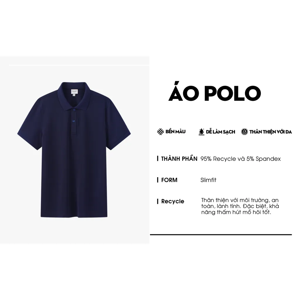 Ảnh Áo Polo BILUXURY 9APCB542 Chất Sợi DTY Cao Cấp, Co Giãn Mềm Mại Chống Xù, Chống Tia Cực Tím 4