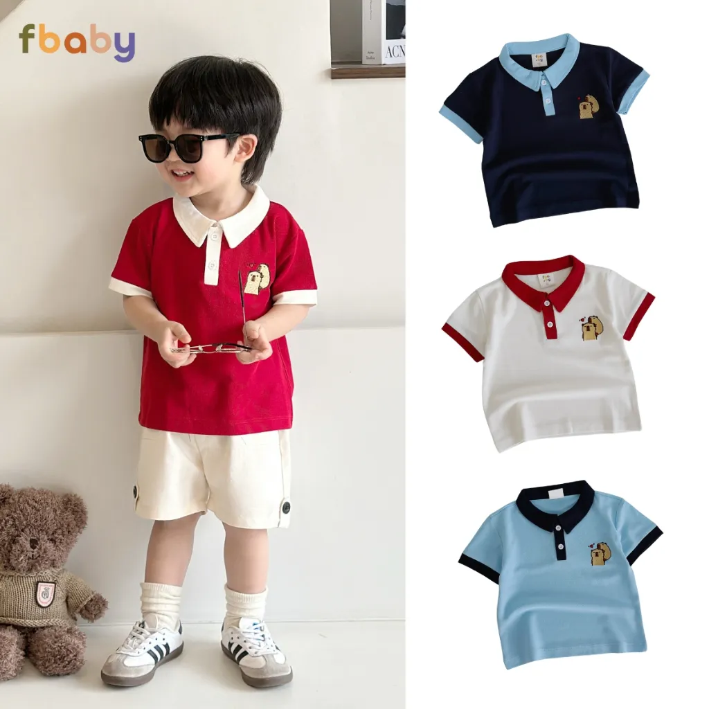 Ảnh Áo Polo Cộc Tay Bé Trai Fbaby Áo Phông Vải Cá Sấu Cao Cấp Mềm Mại Thoáng Mát Lịch Sự Phù Hợp Đi Học, Đi Chơi 1