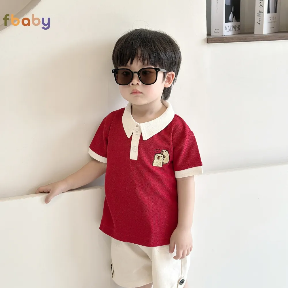 Ảnh Áo Polo Cộc Tay Bé Trai Fbaby Áo Phông Vải Cá Sấu Cao Cấp Mềm Mại Thoáng Mát Lịch Sự Phù Hợp Đi Học, Đi Chơi 2