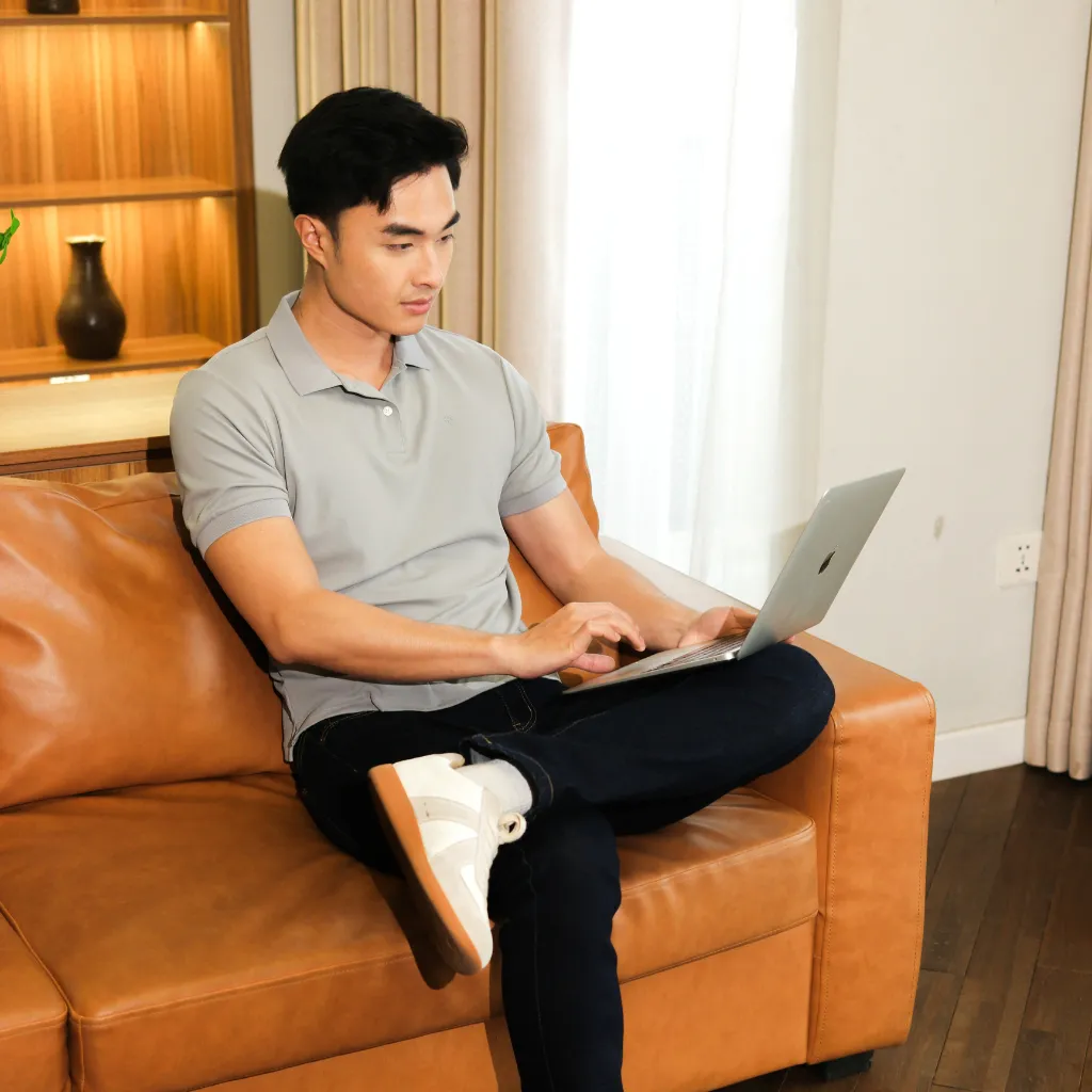 Ảnh Áo polo cộc tay nam Phan Nguyễn, chất liệu cotton mềm mại, thoáng mát, hạn chế nhăn nhàu, khử mùi tốt APC.241-242 1