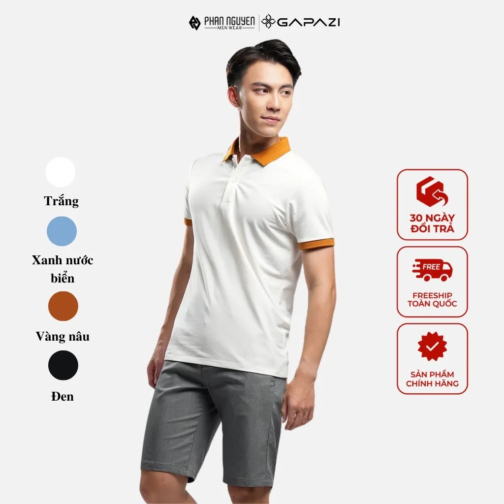 Ảnh Áo polo công sở nam ngắn tay Gapazi chất liệu thoáng mát, chống nhăn, màu sắc đơn giản trẻ trung, năng động GAP.009 1
