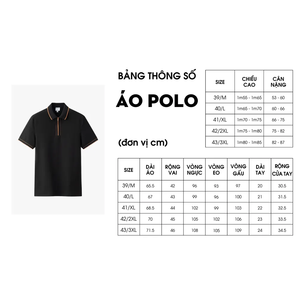 Ảnh Áo Polo Đen 9APCT538DEN Biluxury Cổ Viền Cam Kháng Khuẩn Chống Nhăn Bền Màu 1