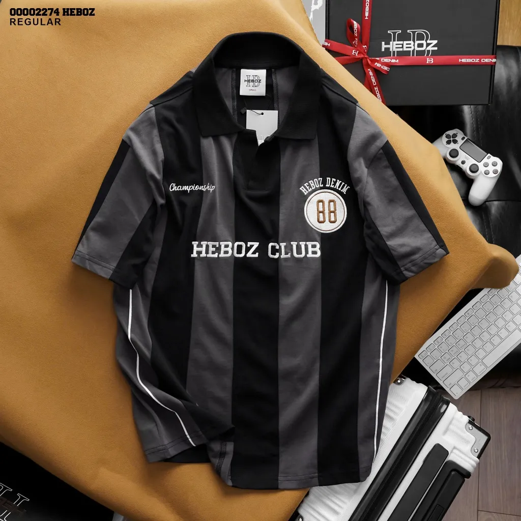 Ảnh Áo polo football Heboz 2M, áo thun nam cổ bẻ chất vải cotton co giãn - 00002274 2