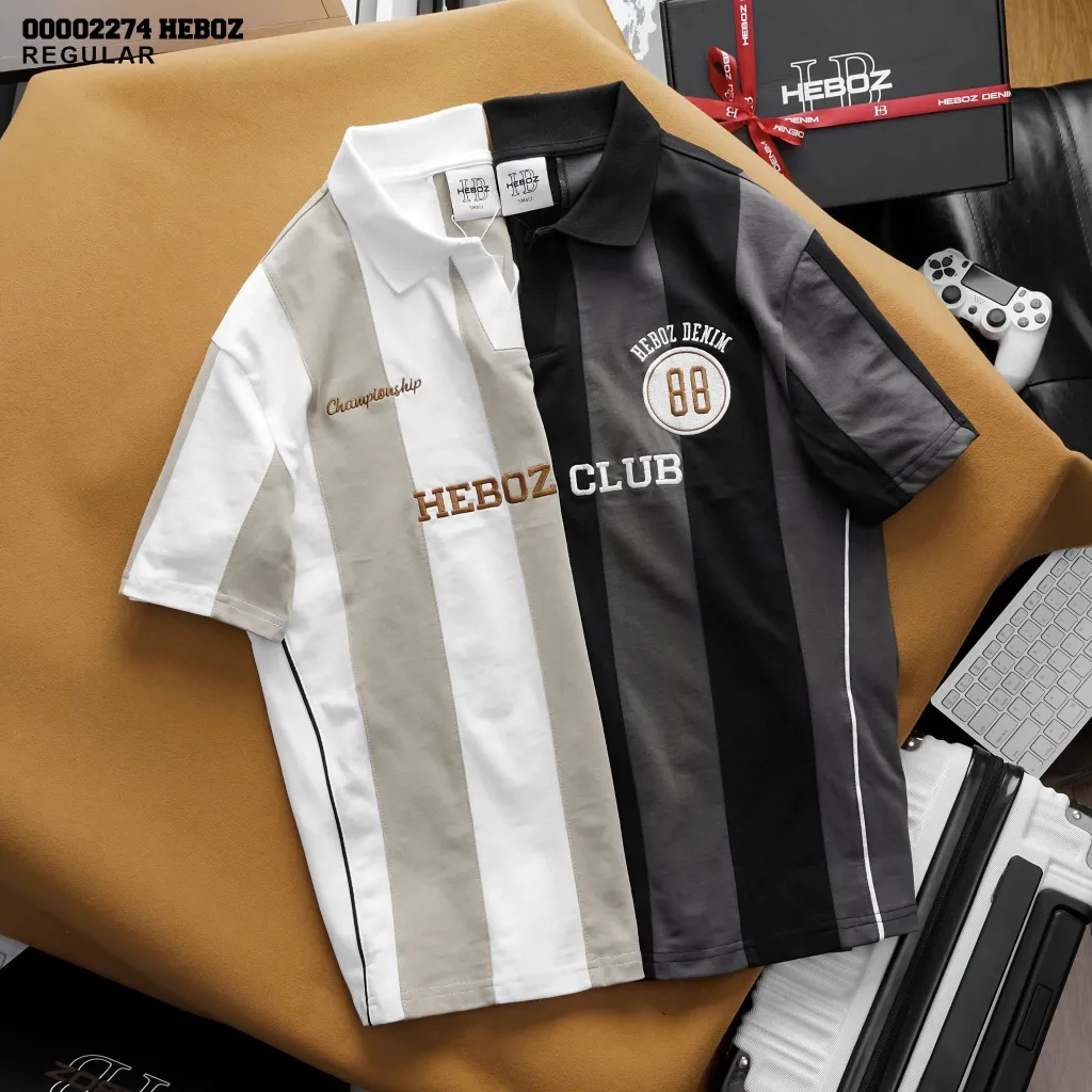 Ảnh Áo polo football Heboz 2M, áo thun nam cổ bẻ chất vải cotton co giãn - 00002274 3