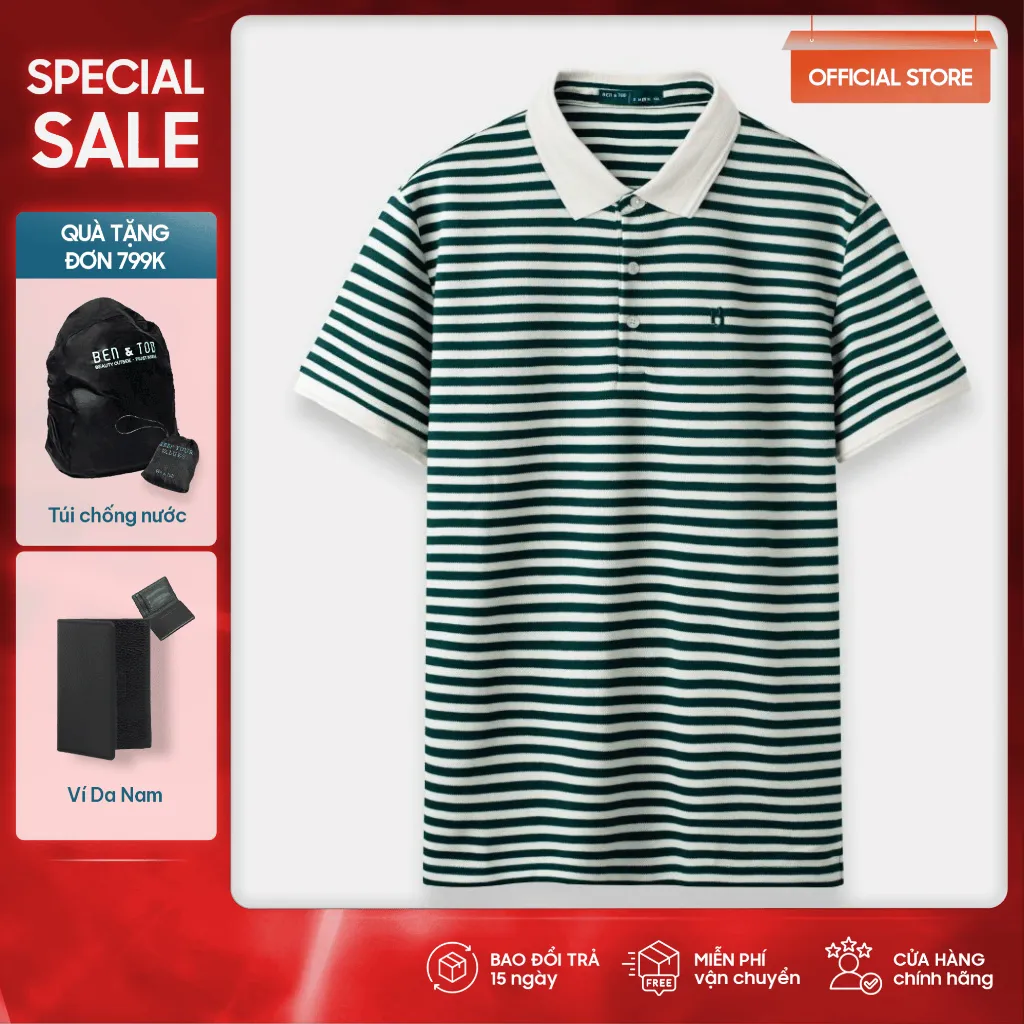 Ảnh Áo Polo Form CASUAL FIT CS1300BD291 BEN &TOD co giãn trẻ trung thoải mái nam tính 1