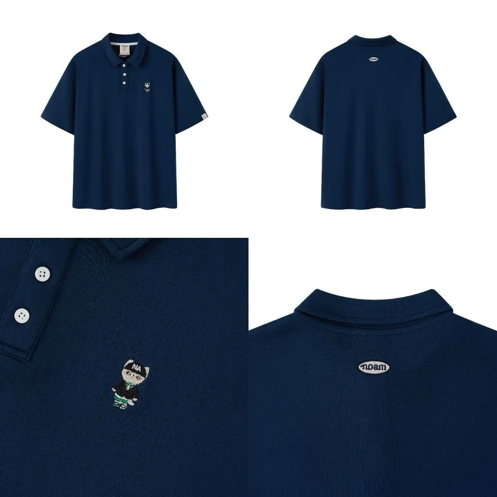 Ảnh Áo Polo Form rộng NOAM Teeny Homies Cotton 100% mềm mịn vượt trội - Màu hồng/ Navy/ Xanh pastel/ Nâu 3