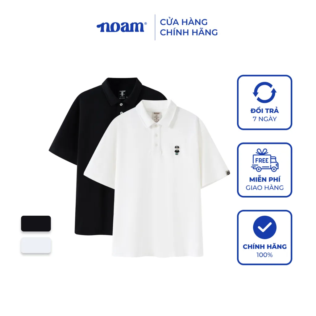 Đánh Giá Áo Polo Form Rộng NOAM Teeny Homies Cotton 100% Mềm Mịn (Đen/Trắng)