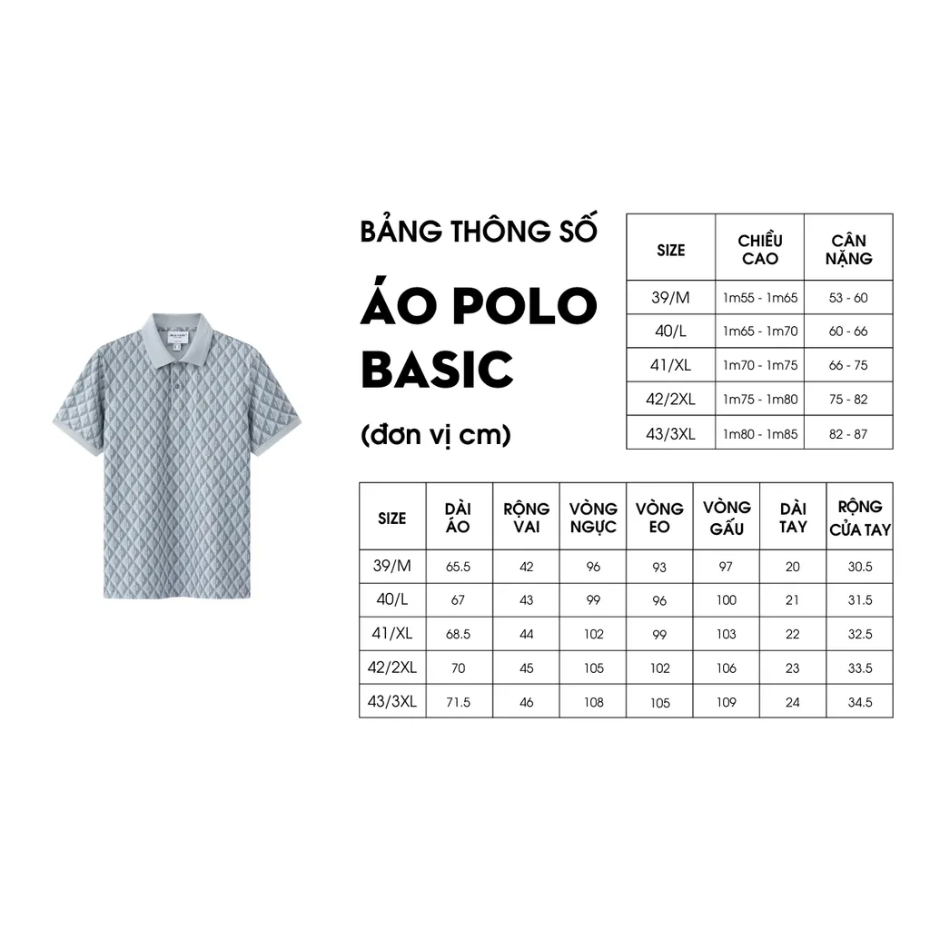 Ảnh Áo Polo Ghi Xám 9APCH597GHS Biluxury Phối Hoạ Tiết Kháng Khuẩn Chống Nhăn Bền Màu 1