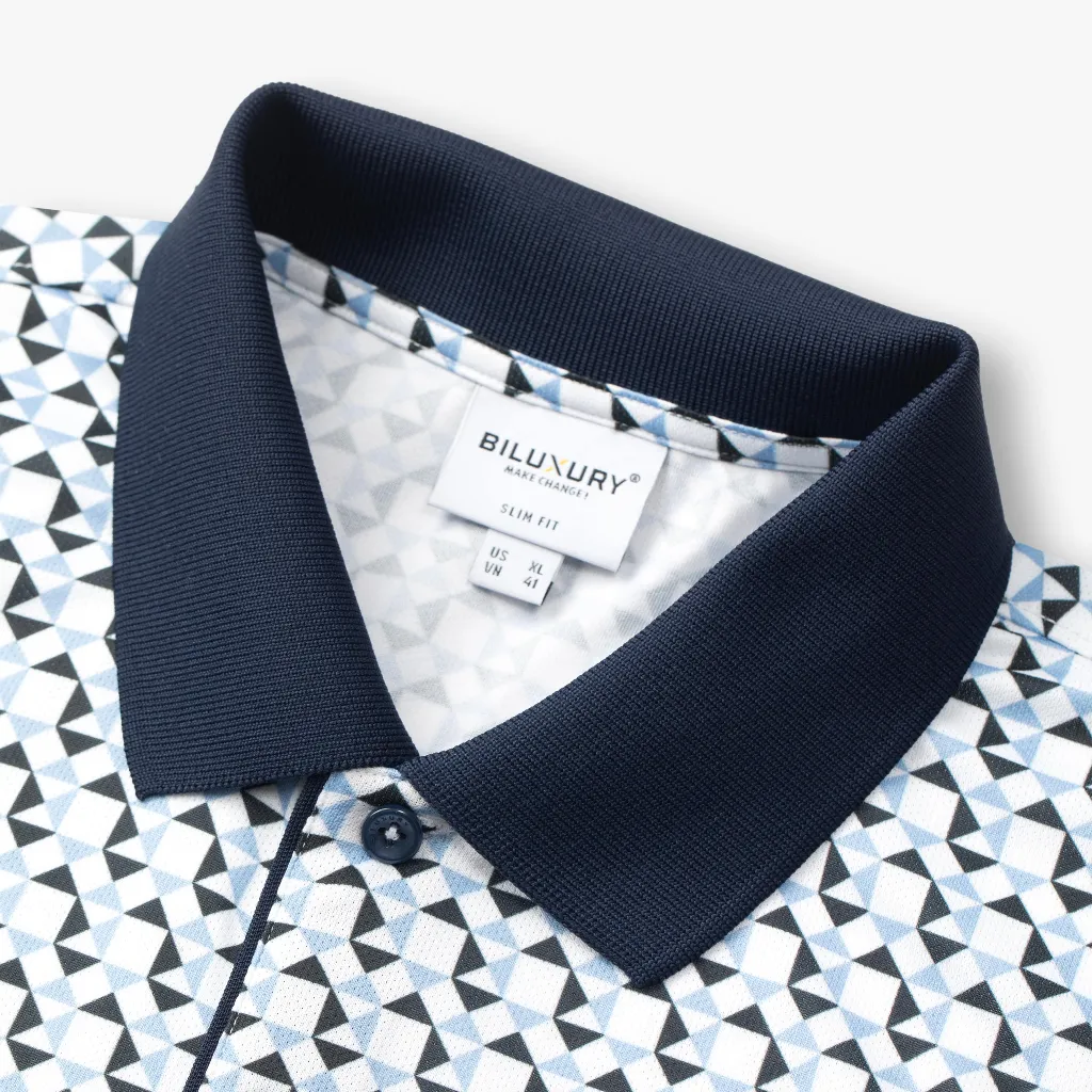 Ảnh Áo Polo Họa Tiết 8APCH430XAH Biluxury Chất Liệu Cao Cấp Thoáng Mát, Thấm Hút Mồ Hôi 1