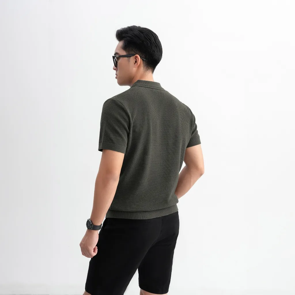 Ảnh Áo polo LEN DỆT KIM GATA KNIT cao cấp, kiểu dáng classic Hàn Quốc sang trọng - APL332 3