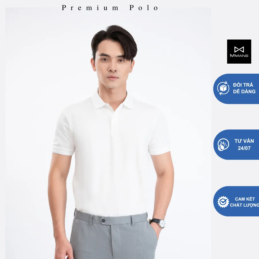 Ảnh Áo polo MMANS basic đơn giản tinh tế chất vải Cotton poly cao cấp co giãn 4 chiều không nhăn nhàu 1