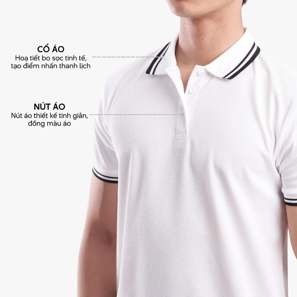 Ảnh Áo Polo Nam 4MEN Bo Sọc Form Regular PO136 chất thun tổ ong, basic, thanh lịch, thoáng mát 4