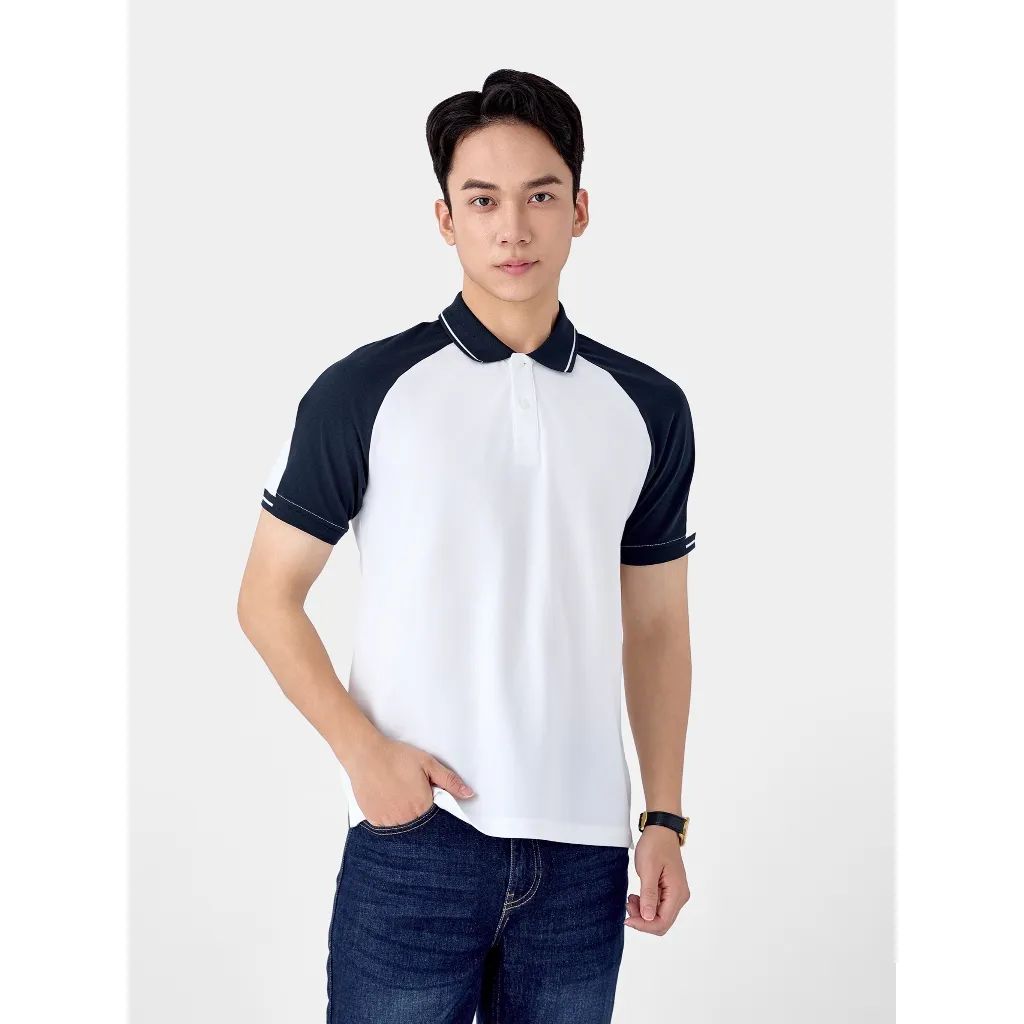 Ảnh Áo Polo Nam 5S FASHION Tay Raglan Phối Màu Chất Liệu Mát Thoáng Khí, Phom Slimfit APC25028 1