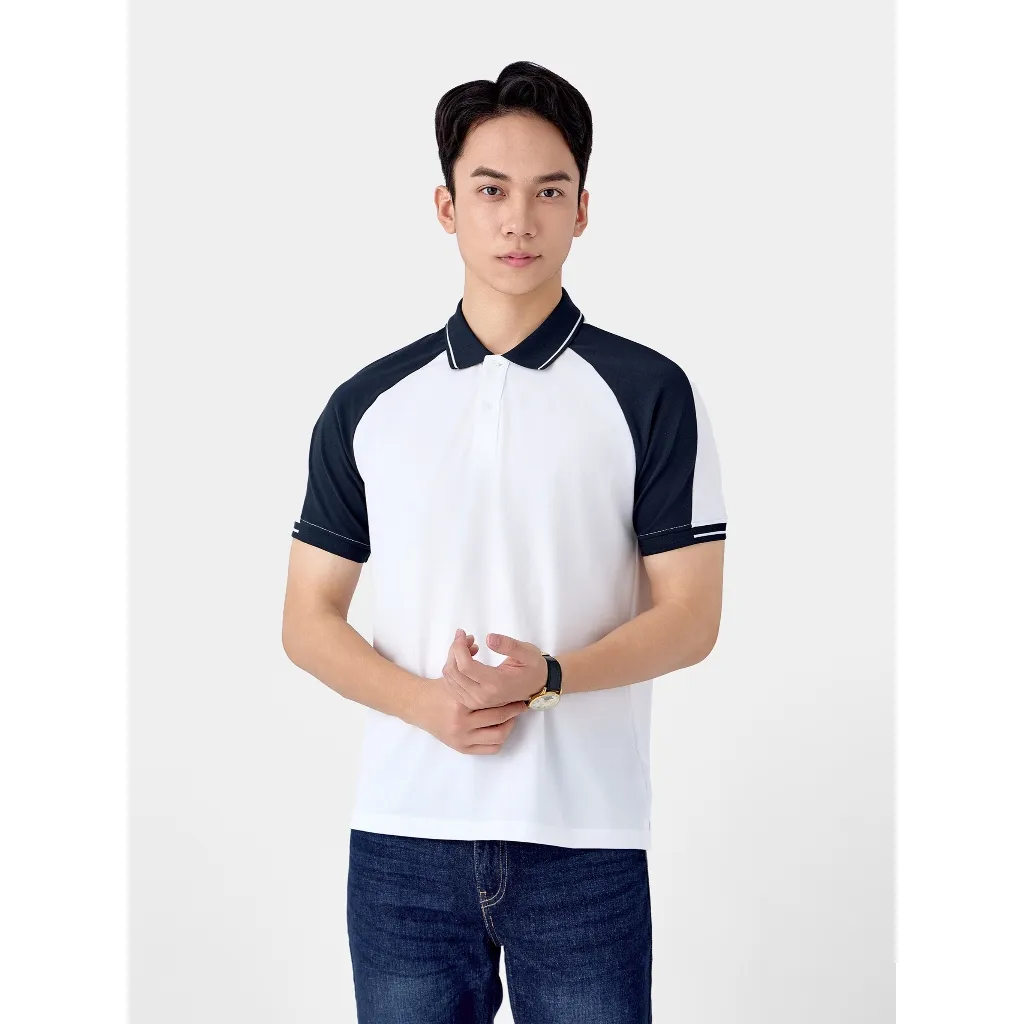 Ảnh Áo Polo Nam 5S FASHION Tay Raglan Phối Màu Chất Liệu Mát Thoáng Khí, Phom Slimfit APC25028 2