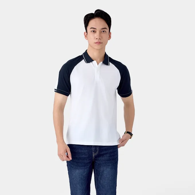Ảnh Áo Polo Nam 5S FASHION Tay Raglan Phối Màu Chất Liệu Mát Thoáng Khí, Phom Slimfit APC25028 3