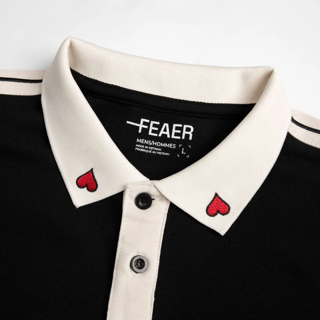 Ảnh Áo polo nam Ace Of Hearts vải Cotton Pique cao cấp, họa tiết thêu cổ trẻ trung, sọc tay mới lạ -FEAER 2