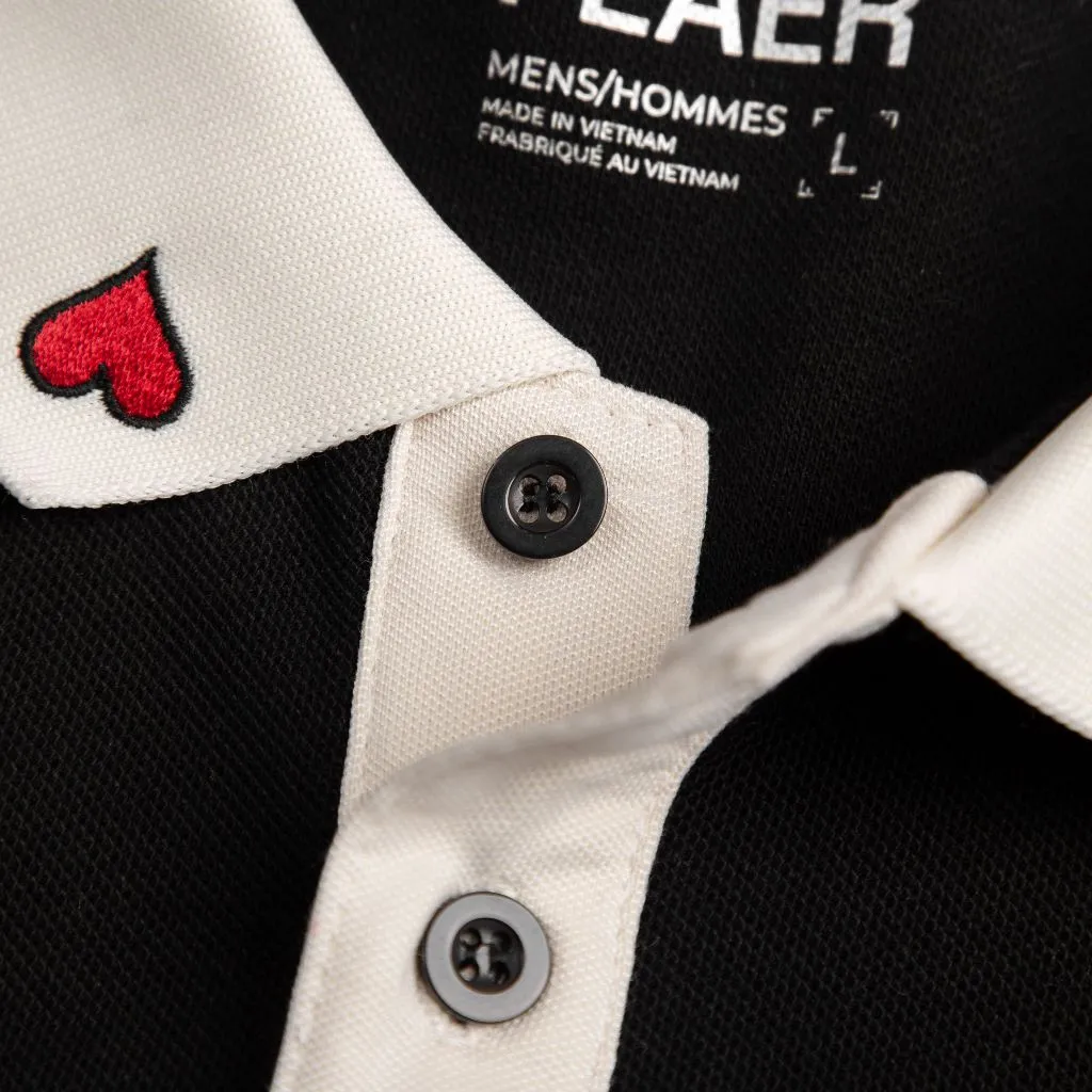 Ảnh Áo polo nam Ace Of Hearts vải Cotton Pique cao cấp, họa tiết thêu cổ trẻ trung, sọc tay mới lạ -FEAER 4