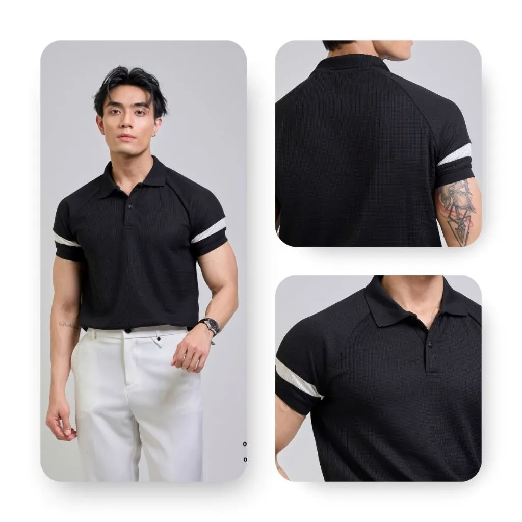 Ảnh Áo Polo Nam AKUBA Chất Vải Cotton Dày Dặn, Tay Ngắn Phối Sọc Ngang, Form Slimfit | 01HE1248 3