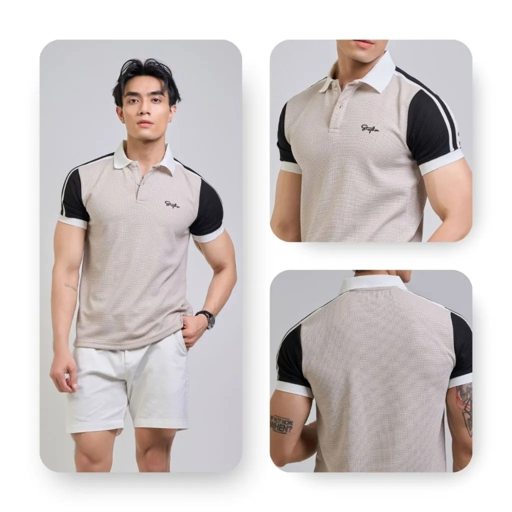 Ảnh Áo Polo Nam AKUBA Vải Cotton Dày Dặn Thoáng Mát Phối Màu Tay Raglan Form Slimfit | 01HE1237 3