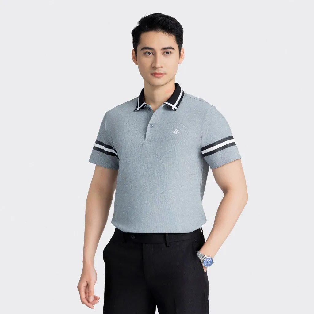 Ảnh Áo Polo Nam Aristino Insidemen 6PS003AZ dáng Regular Fit suông nhẹ họa tiết dệt Jacquard trẻ trung 1
