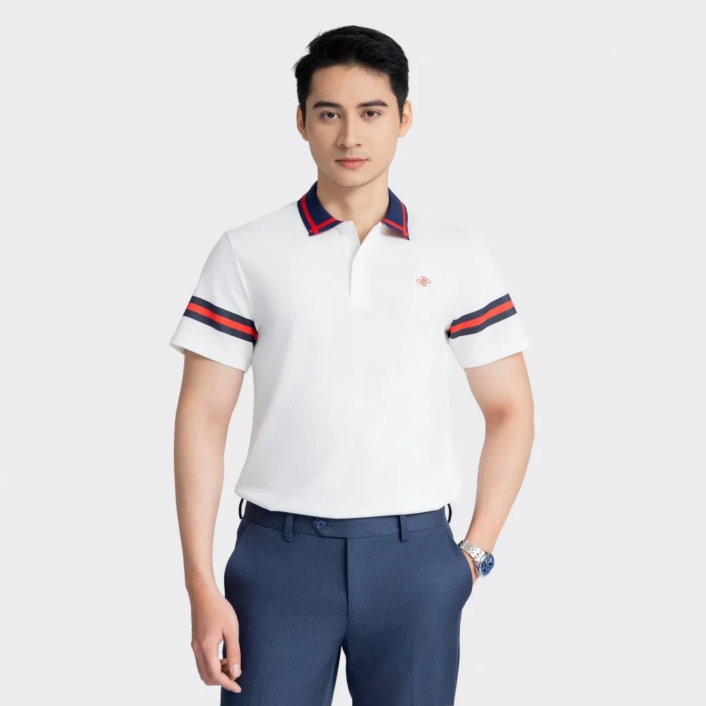 Ảnh Áo Polo Nam Aristino Insidemen 6PS003AZ dáng Regular Fit suông nhẹ họa tiết dệt Jacquard trẻ trung 2