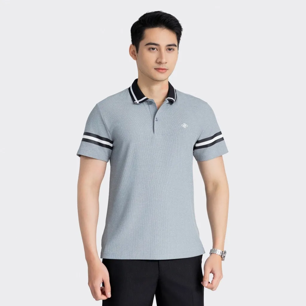 Ảnh Áo Polo Nam Aristino Insidemen 6PS003AZ dáng Regular Fit suông nhẹ họa tiết dệt Jacquard trẻ trung 3