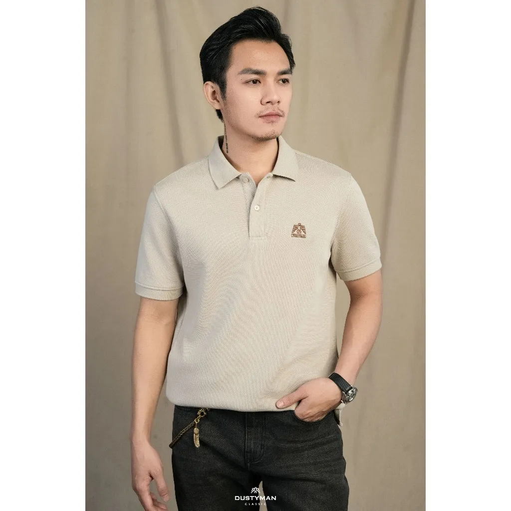 Ảnh Áo Polo Nam Basic Peal Dustyman, Vải Double Face Thoáng Mát, Chống Nhăn, Mềm Mại, Co Dãn Tốt 3
