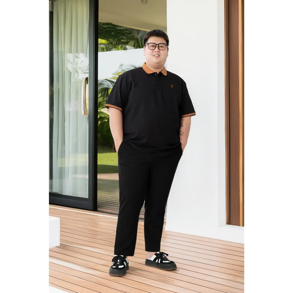 Ảnh Áo Polo Nam Bigsize 80-140KG AKYOO Cao Cấp Cotton Co Giãn, Thâm Hút Mồ Hôi, Áo Polo Bigsize-PL SOI 4