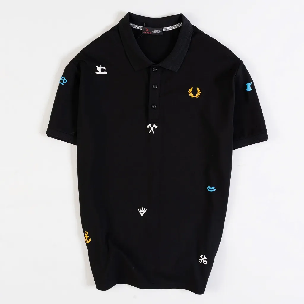 Ảnh Áo POLO Nam Bigsize 80-140KG AKYOO Cao Cấp Cotton Co Giãn, Thâm Hút Mồ Hôi, Áo Polo Ngoại Cỡ - PL DEN HINH 4
