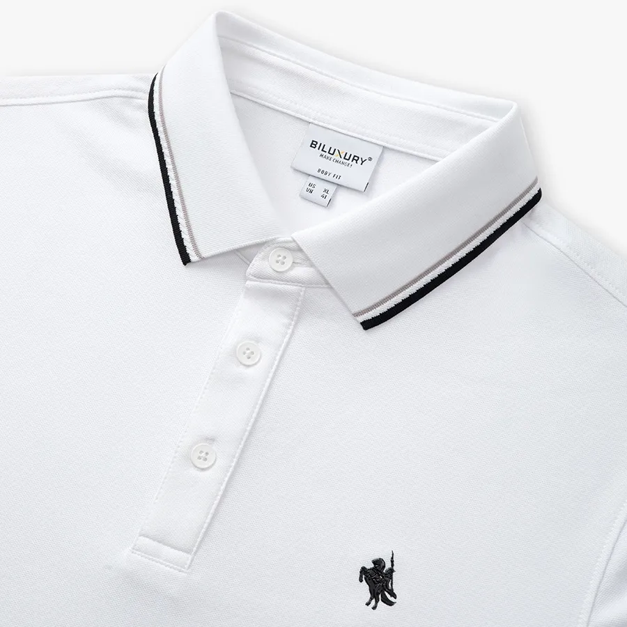 Ảnh Áo Polo Nam Biluxury 9APCB508 Form Slimfit Logo Thánh Gióng Co Giãn Thấm Hút Bền Màu 4