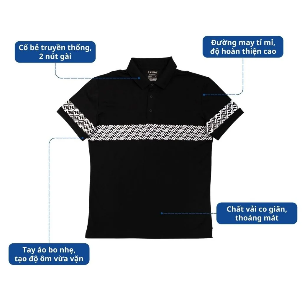 Ảnh Áo polo nam cao cấp AKUBA vải cá sấu thoáng mát, mềm mại, form slimfit | 01J0606 2
