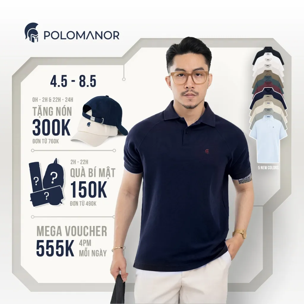 Ảnh Áo polo nam cao cấp BASIC DIAMOND, chất liệu mới CVC Diamond, thanh lịch sang trọng - POLOMANOR 1