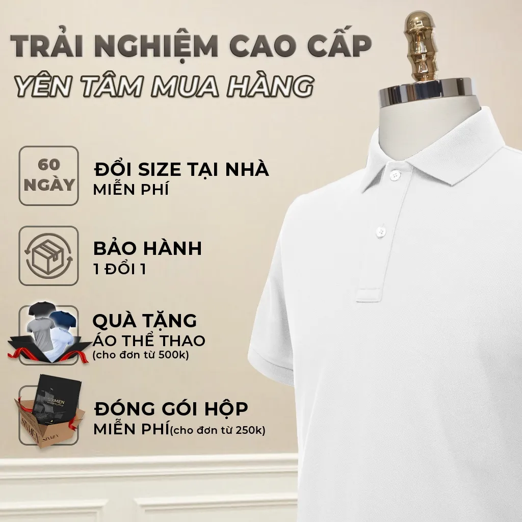 Ảnh Áo polo nam cao cấp BASIC TRƠN [Tặng Kèm Hộp Quà Xịn] Vải cá sấu FeelMax thoáng mát - SIXMEN 2