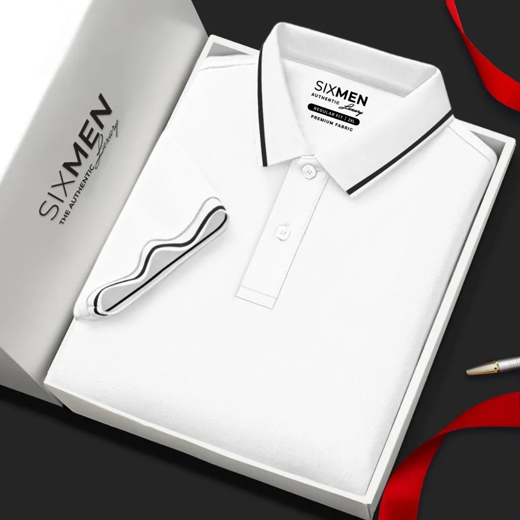 Ảnh Áo polo nam cao cấp BASIC TRƠN VIỀN [Tặng Kèm Hộp Quà Xịn] vải cá sấu FeelMax thoáng mát - SIXMEN 1
