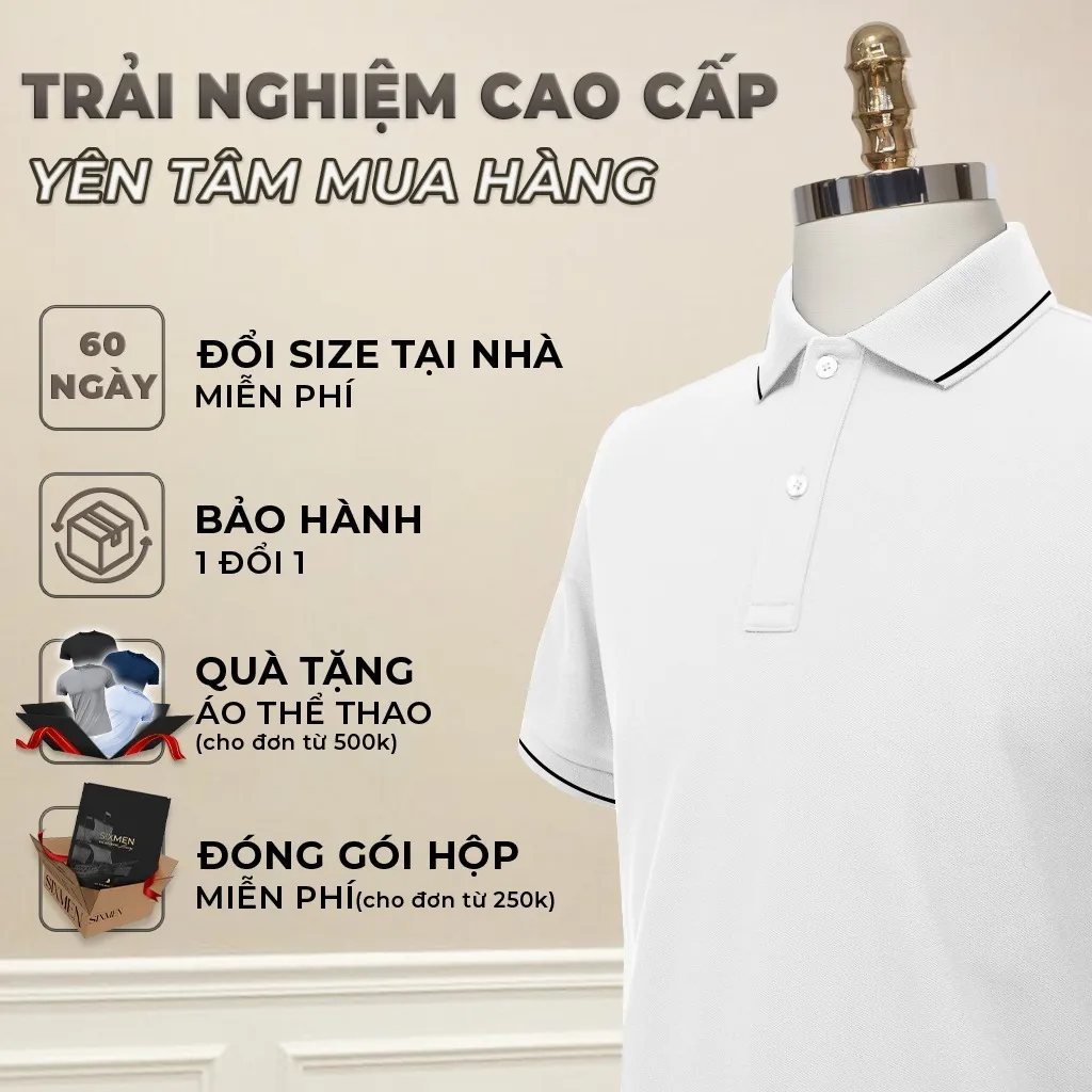 Ảnh Áo polo nam cao cấp BASIC TRƠN VIỀN [Tặng Kèm Hộp Quà Xịn] vải cá sấu FeelMax thoáng mát - SIXMEN 2