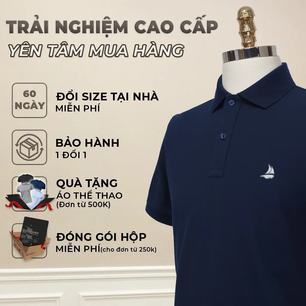 Ảnh Áo Polo nam cao cấp cổ bẻ [Tặng Hộp Gói Quà] - BASOR Polo SIXMEN - Vải cá sấu FeelMax Thoáng mát 2