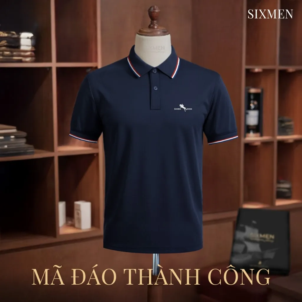 Ảnh Áo polo nam cao cấp có cổ [Tặng Kèm Hộp Quà] SIXMEN - 3RIM HORSE - Polo vải FeelMax thoáng mát 4
