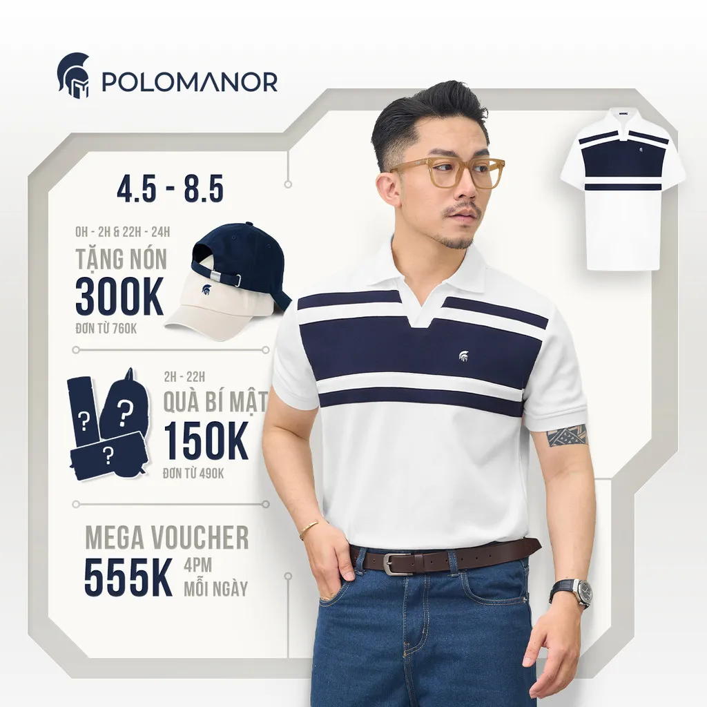 Ảnh Áo polo nam cao cấp DAVID, BST SÁNH ĐÔI, vải cá sấu cotton interlock, thanh lịch, sang trọng - POLOMANOR 1