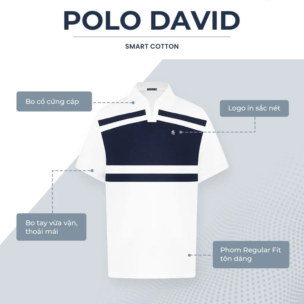 Ảnh Áo polo nam cao cấp DAVID, BST SÁNH ĐÔI, vải cá sấu cotton interlock, thanh lịch, sang trọng - POLOMANOR 4