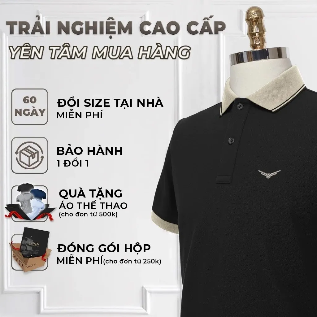 Ảnh Áo polo nam cao cấp DAVIN EAGLE [Tặng Kèm Hộp Quà Xịn] Vải FeelMax thoáng mát, thanh lịch - SIXMEN 2