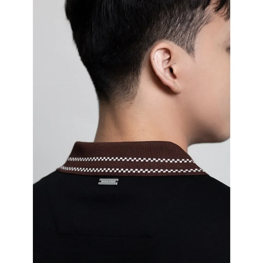 Ảnh Áo polo nam cao cấp form REGULAR R1300 BD280 chất cotton phối bo cổ họa tiết đơn giản cao cấp nam tính BEN & TOD 3