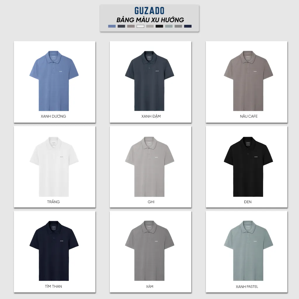 Ảnh Áo Polo Nam Cao Cấp GUZADO Vải Cá Sấu Cotton Thoáng Mát, Sang Trọng Lịch Lãm, Dễ Phối Đồ GPS2502 2