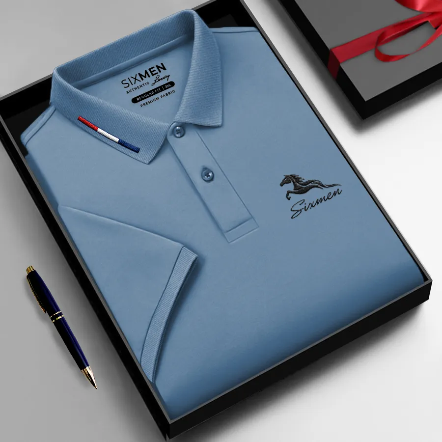 Ảnh Áo polo nam cao cấp MÃ ĐÁO THÀNH CÔNG [Tặng Hộp Gói Quà] Vải cá sấu FeelMax thoáng mát - SIXMEN 1