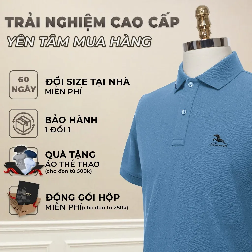 Ảnh Áo polo nam cao cấp MÃ ĐÁO THÀNH CÔNG [Tặng Hộp Gói Quà] Vải cá sấu FeelMax thoáng mát - SIXMEN 2