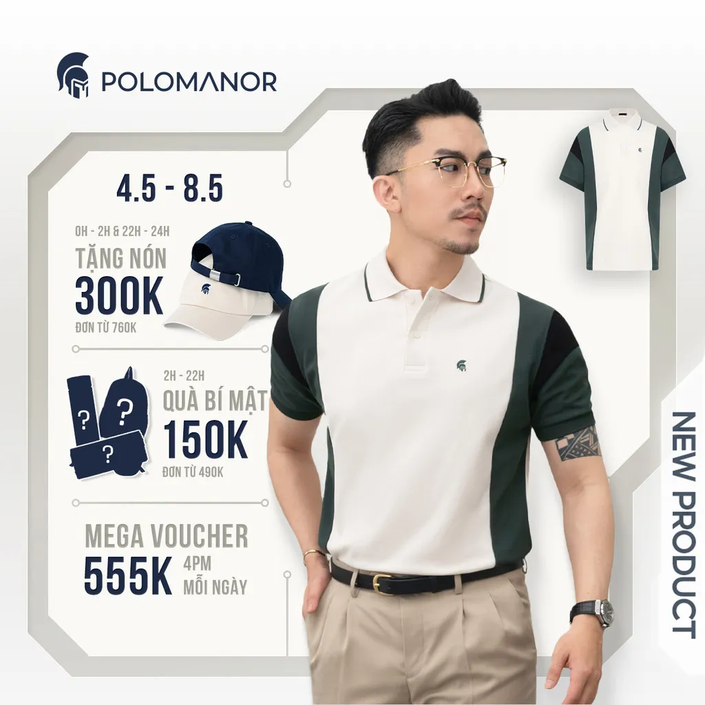 Ảnh Áo polo nam cao cấp MUSA, chất liệu cá sấu interlock, thanh lịch sang trọng - POLOMANOR 1