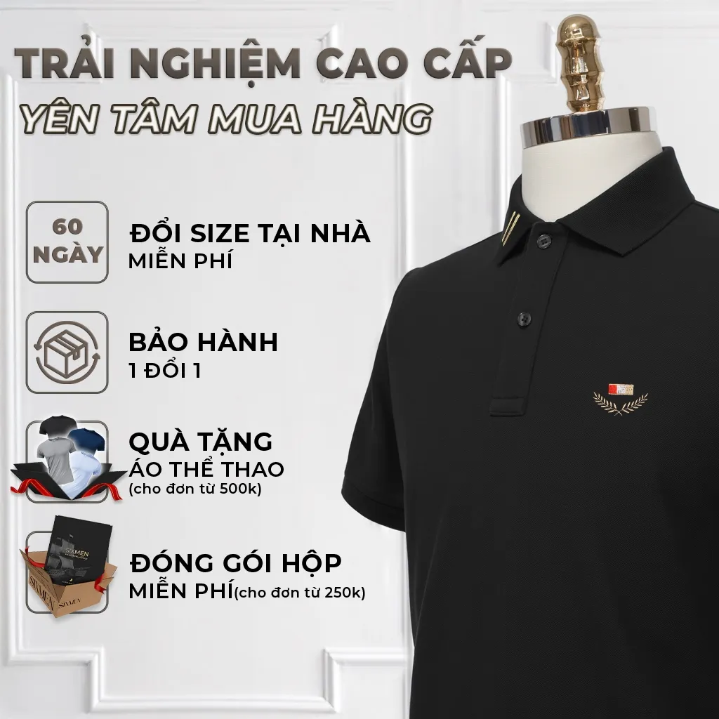 Ảnh Áo polo nam cao cấp Thêu đẹp [Tặng Kèm Hộp Quà] vải cá sấu FeelMax thoáng mát -  Victory SIXMEN 2
