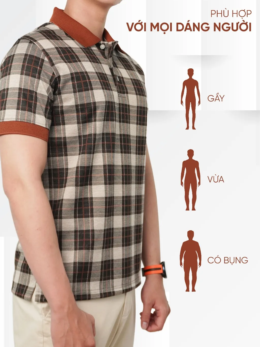 Ảnh Áo polo nam caro SIVO vải cotton sợi dệt kim trẻ trung, thanh lịch, sang trọng - HUSSIO 3