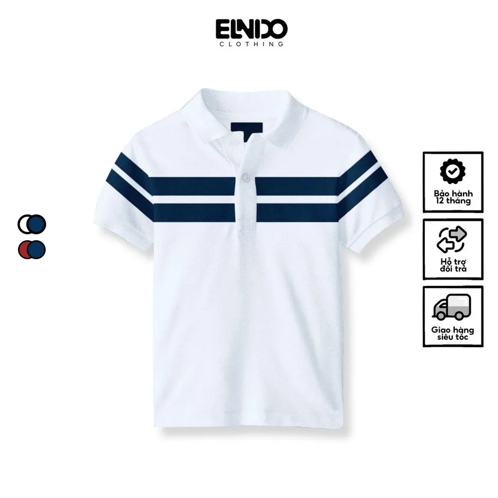 Ảnh Áo polo nam cổ bẻ tay ngắn phong cách cổ điển lịch sự chất liệu cotton cá sấu cao cấp ELNIDO 3