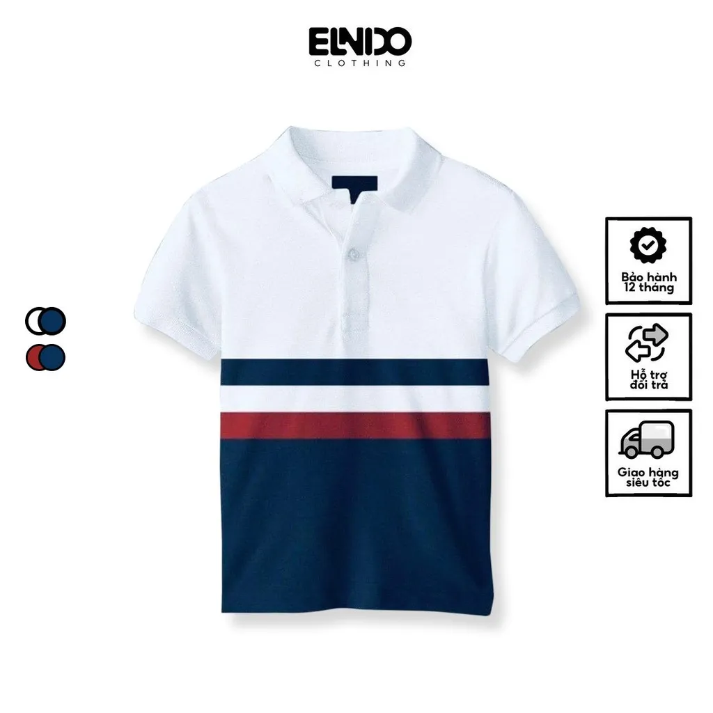 Ảnh Áo polo nam cổ bẻ tay ngắn phong cách cổ điển lịch sự chất liệu cotton cá sấu cao cấp ELNIDO 4
